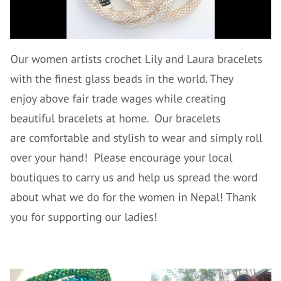 Lily and Laura Nepali Glass Crocheted Bracelets - Picture 10 of 13